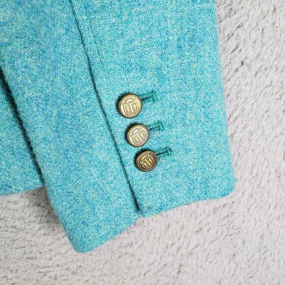 Talbots Blazer Women's Wool Long Sleeve Lined Jacket Blue Teal Size 8 - Picture 6 of 9